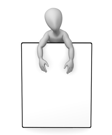 3d render of simple character with blank templateの写真素材