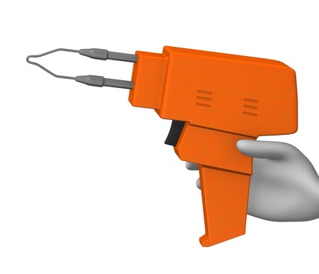 3d render of cartoon character with tin solderの写真素材