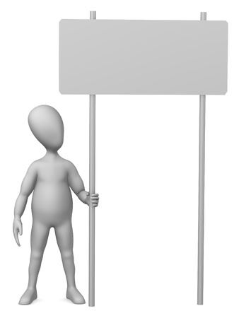 3d render of cartoon character with traffic signの写真素材