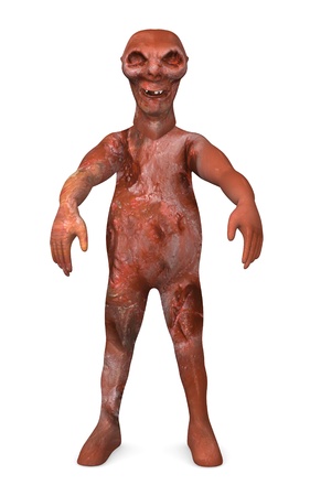 3d render of cartoon character with zombieの写真素材