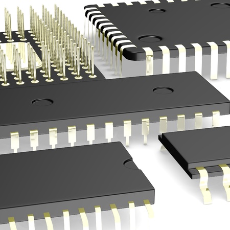 3d render of micro processor