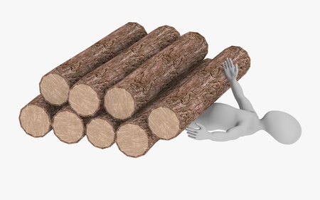 3d render of cartoon character under woodsの写真素材
