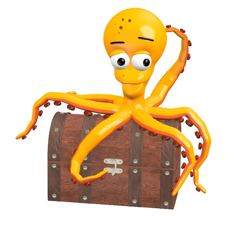 3d render of octopus characterの写真素材