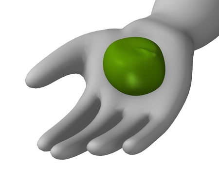 3d render of cartoon character with peasの写真素材