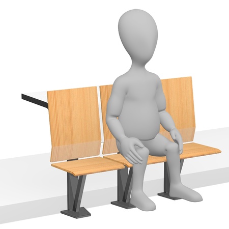 3d render of cartoon character sittingの写真素材