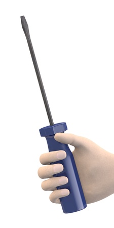 3d render of hand with screwdriverの写真素材