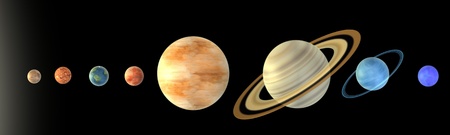 3d render of solar system (planets)の写真素材