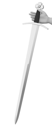 3d render of cartoon character with swordの写真素材