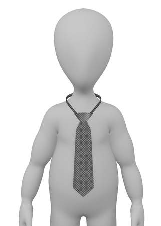 3d render of cartoon character with tieの写真素材