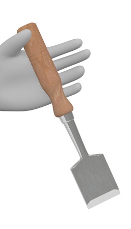 3d render of cartoon character with chiselの写真素材