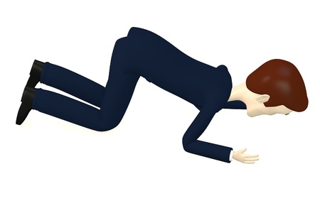cartoon businessman - searchingの写真素材