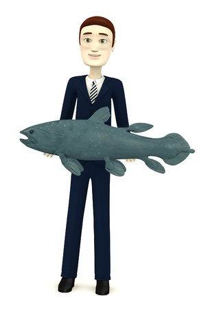 3d render of cartoon character with latimeriaの写真素材