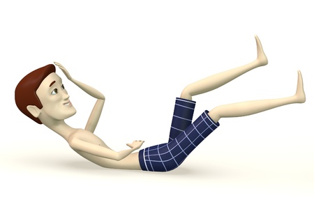 man in swimsuit - laughingの写真素材