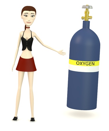 3d render of cartoon character with gas canの写真素材