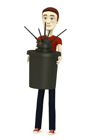 3d render of cartoon character with mineの写真素材