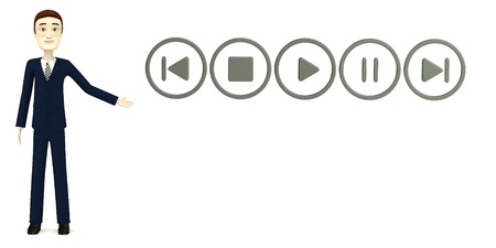 3d render of cartoon character with player symbolsの写真素材