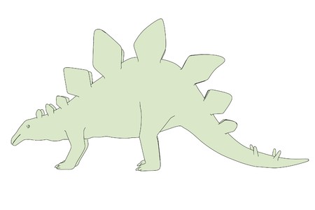 cartoon image of stegosaurus dinoの写真素材