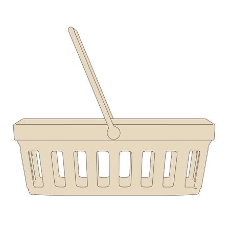 cartoon image of basket (shop)の写真素材