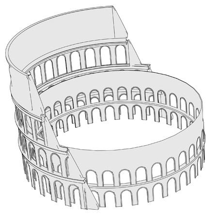 cartoon image of colosseum arenaの写真素材