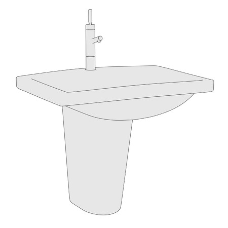 cartoon image of basin (bathroom)の写真素材