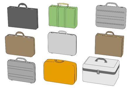 cartoon image of suitcases (luggages)の写真素材