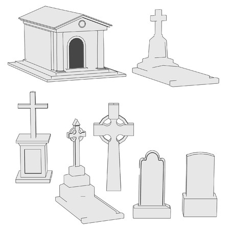 cartoon image of stone gravesの写真素材