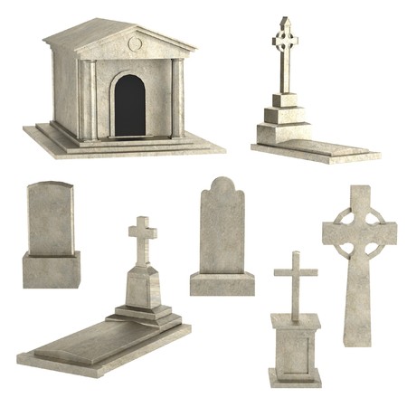 realistic 3d render of graves