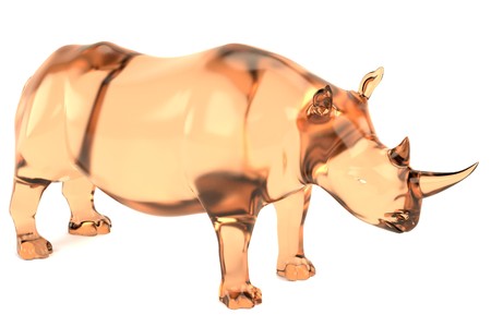 realistic 3d render of rhino statueの写真素材