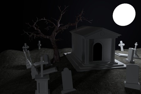 realistic 3d render of cemeteryの写真素材
