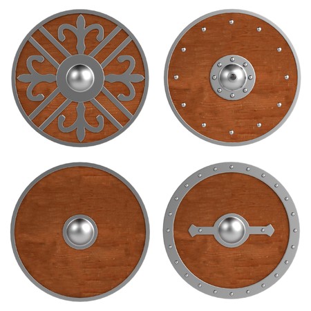 realistic 3d render of shieldsの写真素材