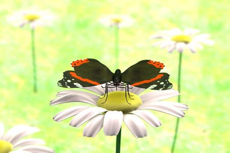 realistic 3d render of butterflyの写真素材
