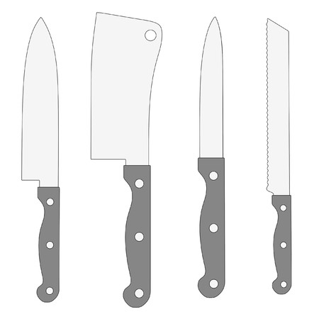 cartoon image of kitchen knivesの写真素材