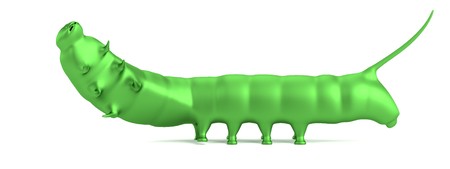 realistic 3d render of caterpillarの写真素材