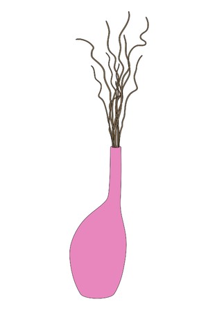 cartoon illustration of vase with decorationの写真素材