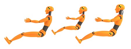 realistic 3d render of crash dummiesの写真素材