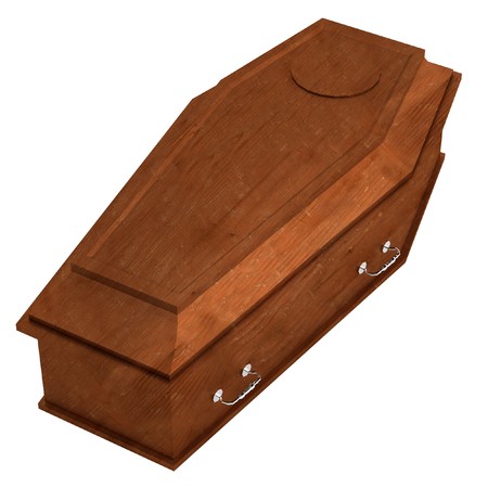 realistic 3d render of coffinの写真素材