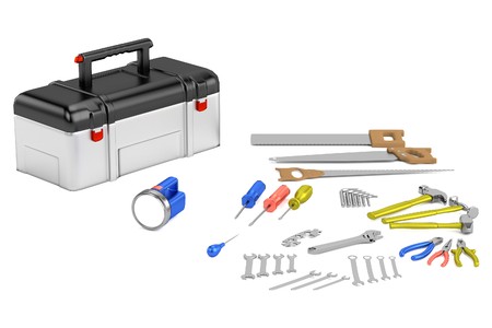 realistic 3d render of tools 