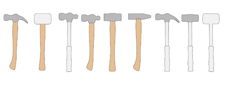 cartoon image of hammers (work tools)の写真素材