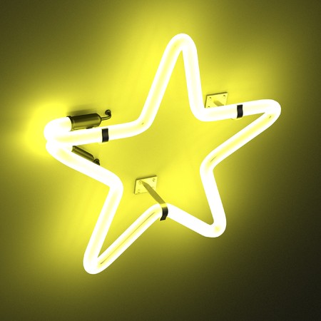 3d render of neon lights - starの写真素材