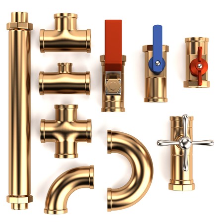 3d render of plumbing pipesの写真素材
