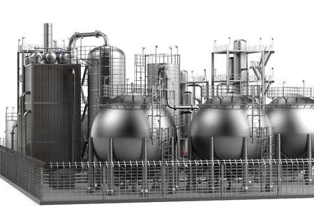 3d render of oil refinery