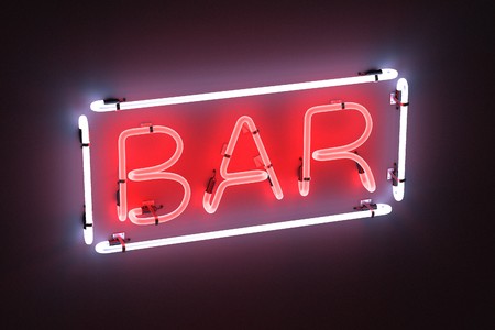 3d render of neon lights - barの写真素材