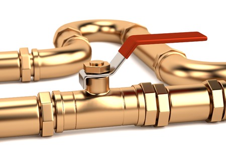 3d render of plumbing pipes