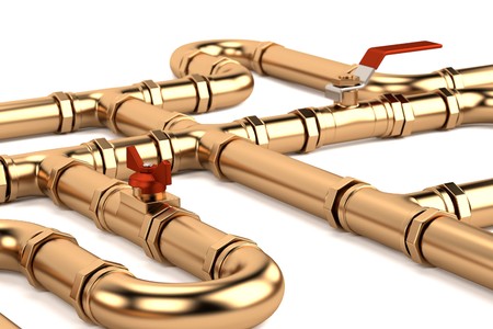 3d render of plumbing pipesの写真素材