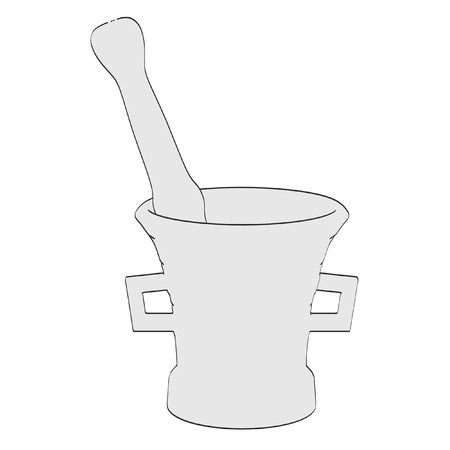 2d cartoon illustration of mortarの写真素材