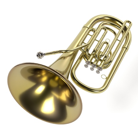 3d rendering of tuba musical instrument