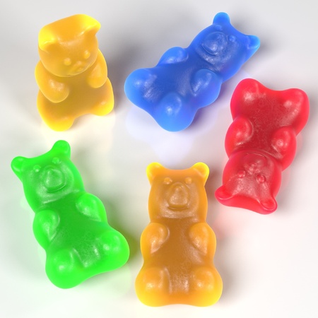 realistic 3d render of gummy bears