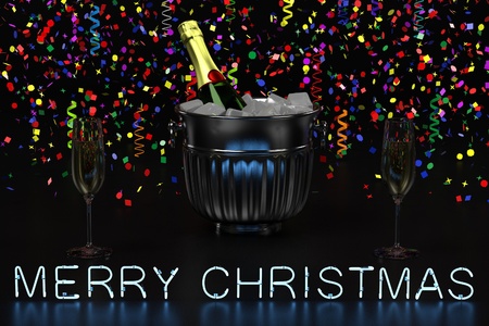 3d render of merry christmas sceneの写真素材