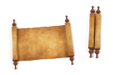 realistic 3d render of scrolls