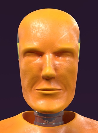 realistic 3d render of crash test dummyの写真素材